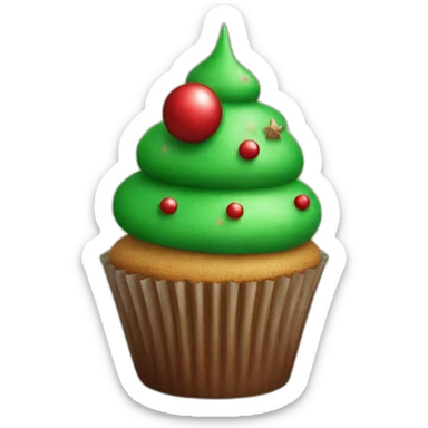 Happy Christmas tree cupcake sticker