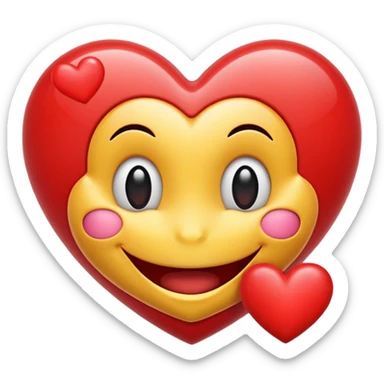 Valentine smiley emoji sticker