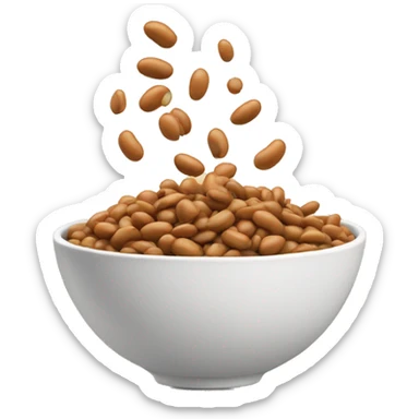 Beans spilling out a bowl  sticker
