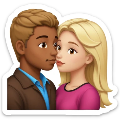 Cute Mexican guy kissing blonde girl sticker