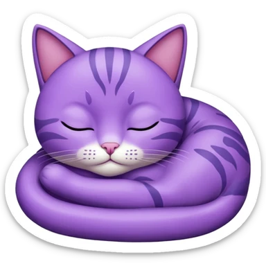 Un gato morado que este durmiendo sticker