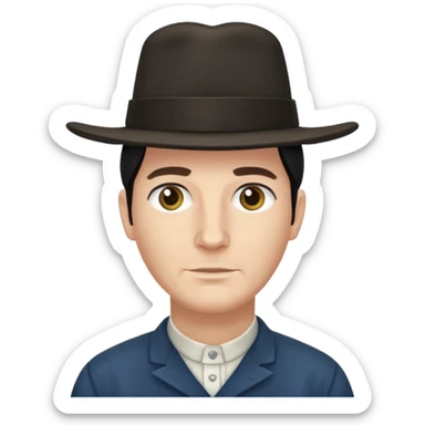 Amish man no mustache sticker