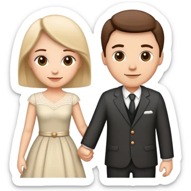 couple holding hands, husband and wife, married couple sticker