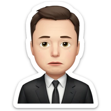 elon musk sad offended by something with some small tears under his eyes sticker