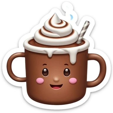 hot chocolate with marshmallows  sticker