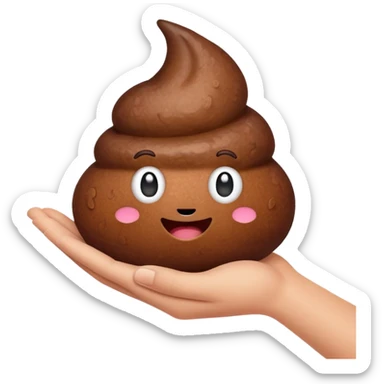 hand holding poo emoji sticker