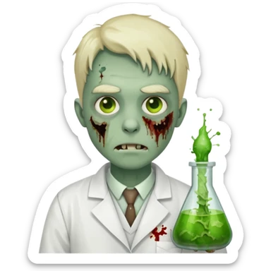 Zombie lab researcher sticker