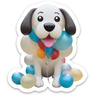 Dog made out of balloons  sticker
