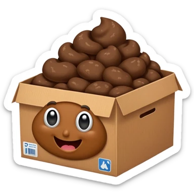 Una caca en una caja sticker