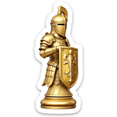 golden knight chess piece sticker