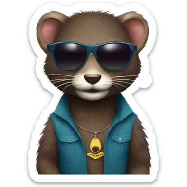 groovy mink with sunglasses sticker