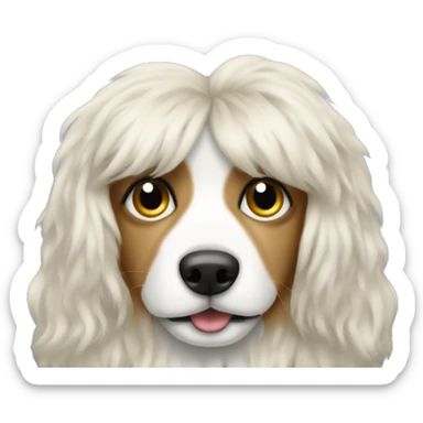 Long hair Werner dog girly Christmas sticker