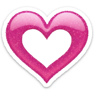 Pink sparkling heart  sticker