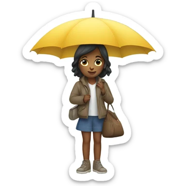 girl with umbrella outdoors sticker