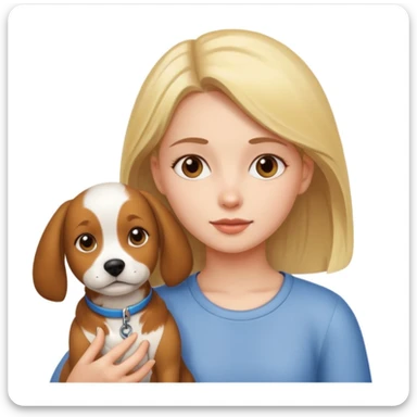 girl and her pet dog sticker