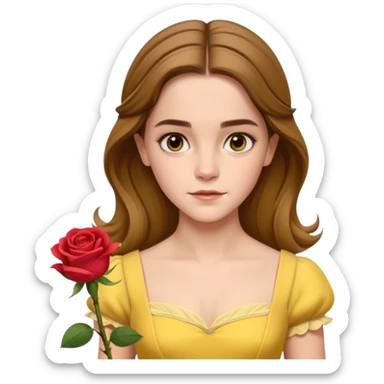 emma watson long hair as belle Cinematic Realistic sticker