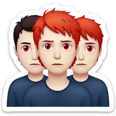 3 sleepless guys with red eyes sticker