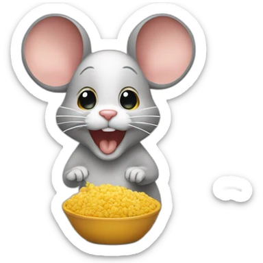 the mouse eats the cat sticker