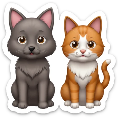 кошка и собака sticker