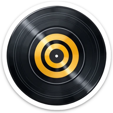 a black vinyl record sticker