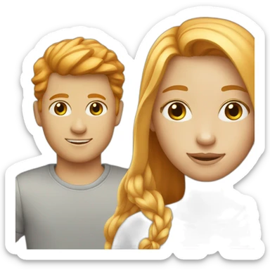 Blond girl with a ginger boy sticker