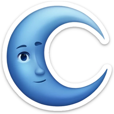 a blue half moon sticker