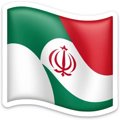 square iranian flag green white and red, green on top  whiite in middle red at the botto,, sticker