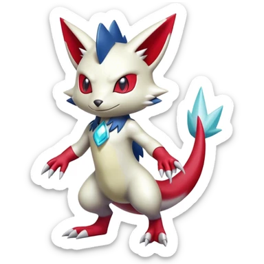 Cool Shiny Digimon-Sneasel-Zangoose-hybrid full body sticker