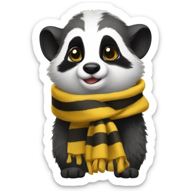 Hufflepuff cute badger with scarf sticker
