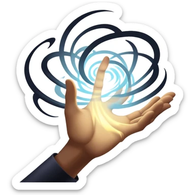 shadow magic swirling around a hand, mysterious anime power sticker
