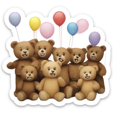 teddy bears party polaroid photo sticker