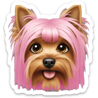 Yorkie dyed pink sticker