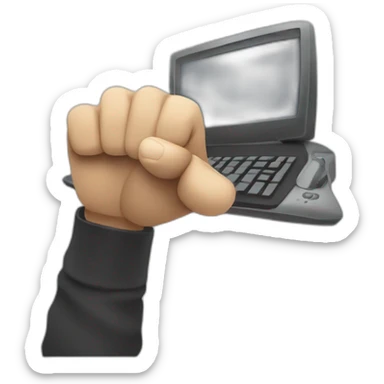 someone slamming a computer keybaord with their fist sticker