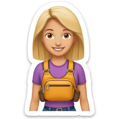 woman with waist bags sticker