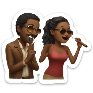 Me and my best friend enjoying a little cigar  sticker