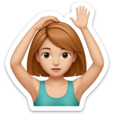 girl with armpit length hair and has peekaboo hair color model  sticker