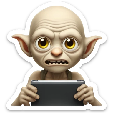 Gollum playing videogames sticker