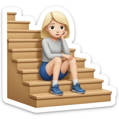 lose strength in stairs white female  sticker