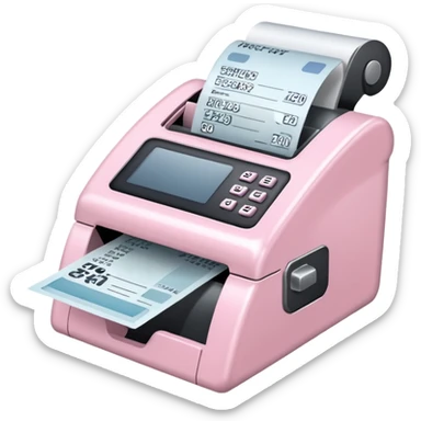 Pale Pink receipt machine Potable sticker