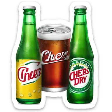 cheers with canada dry and dr pepper  sticker