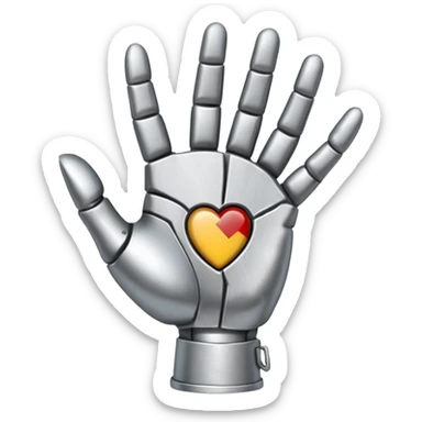 starke metal hand in der ich liebe dich geste sticker
