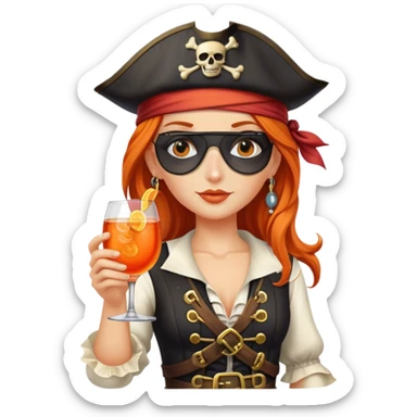 aperol spritz glass pirate celebrating sticker