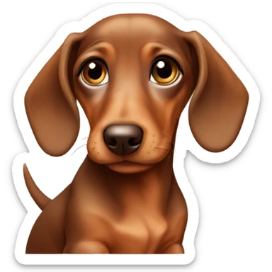 dachshund puppy giving a side eye sticker