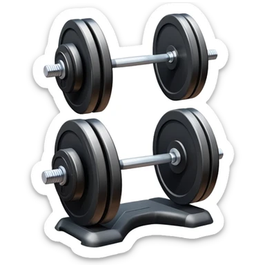 Weight lifting equipment with dumbbells and barbell sticker