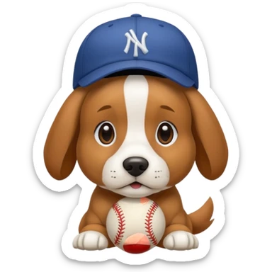 baseball hat dog sticker