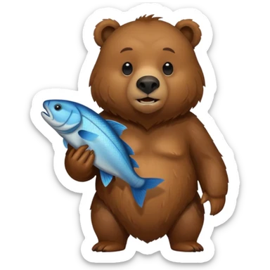 Grizzly bear holding food sticker
