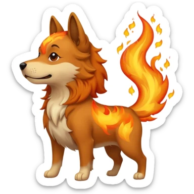 Dog that ate a fire-hot wing breathing fire sticker