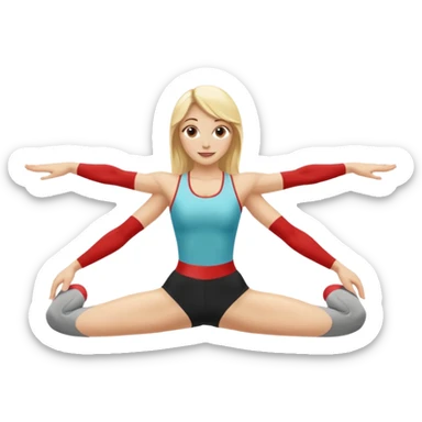 Blonde woman doing the traiditonal splits sticker
