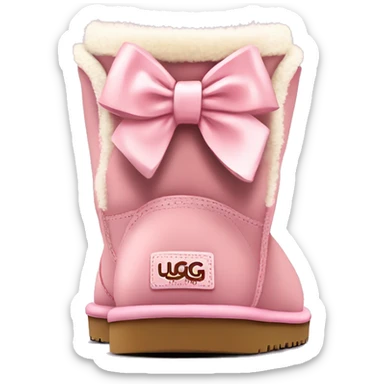 a cute light pink ugg with a bow on back sticker