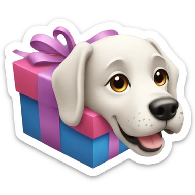 gift with dog sticker